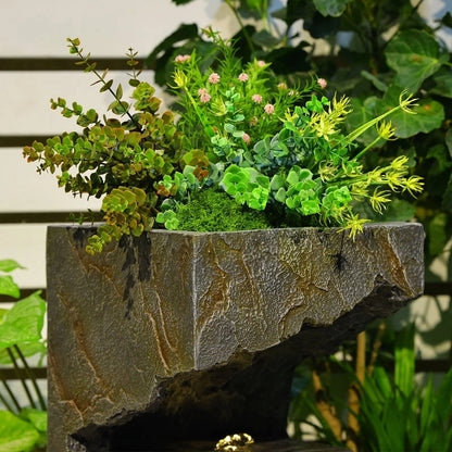 Waterfall Fountain Outdoor Floor Standing Garden Fountains with Lights for Patio, Backyard, Deck, Porch and Home Decor