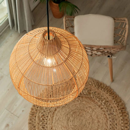 Arturesthome Boho Home Decor Kitchen Island Rattan Bamboo Pendant Light Basket Weave Linear Chandelier