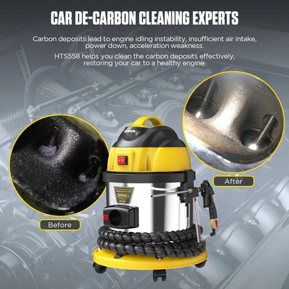 AUTOOL HTS558 Walnut Sand Carbon Deposition Clean Machine Walnut Shell Media Powder Sandblasting Machine Automotive Engine Intake Pipe Valve De-Carbon Cleaning Machine for Rust Grime Paint Removing