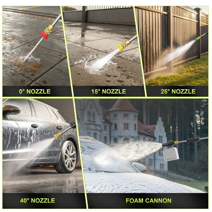 Gisam Electric High Pressure Washer, 4300 PSI 2.5 GPM, with 4 Quick Connect Nozzles, Foam Can, for Cars/ Fences/ Driveways/ Patios / Home Cleaning