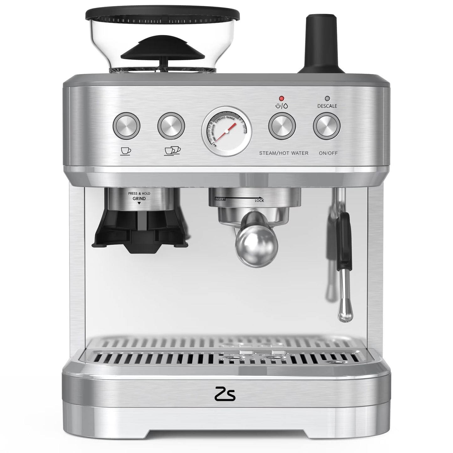 Espresso Machine with Built-in Grinder,Italian ULKA 15 Bar Espresso Machine - 85oz Water Tank, Dual PID Control, Milk Frother & Auto-Cleaning for Perfect Lattes and Cappuccinos