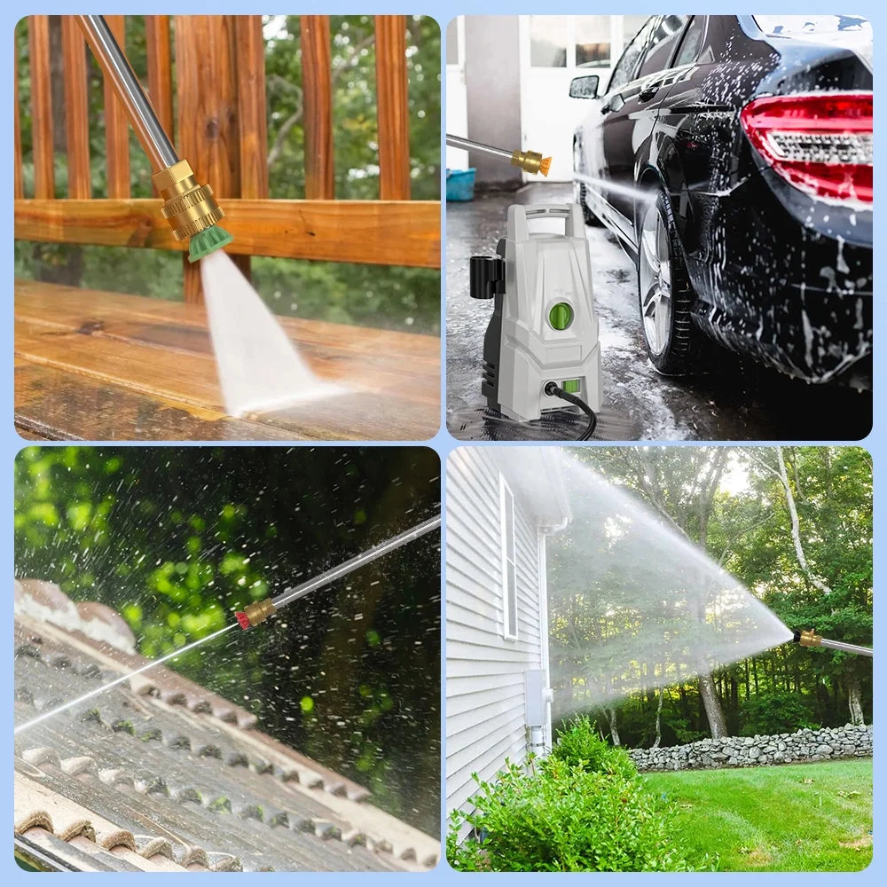 TOPTENG Electric Pressure Washer 3200PSI Max 1.8GPM High Pressure Power Washer Electric Powered 1400W Portable Pressure Cleaner Machine with 6 Nozzles Fence and Deck Cleaning
