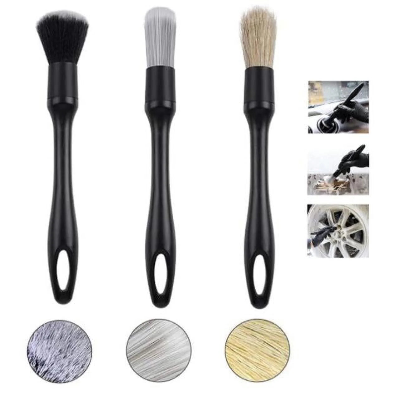 OBOSOE 7 PCS Car Detail Brush Set, Ultra-Soft Cleaning Tool Auto Detail Brushes Kit to Wash Vehicles Interior Exterior Trim Wheel Rim
