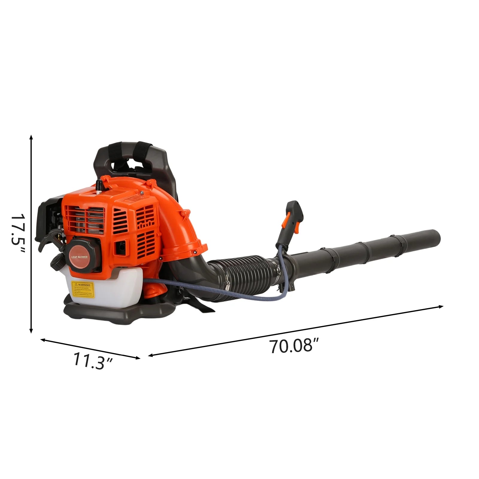 Birinta 1 Set Leaf Blower Backpack Style 52CC Two-stroke 1.25 KW Adjustable Tube Gas Powered Dust Blower Supplies for Garden Patio Cleaning, Lawn Care, Blowing Leaves and Dust