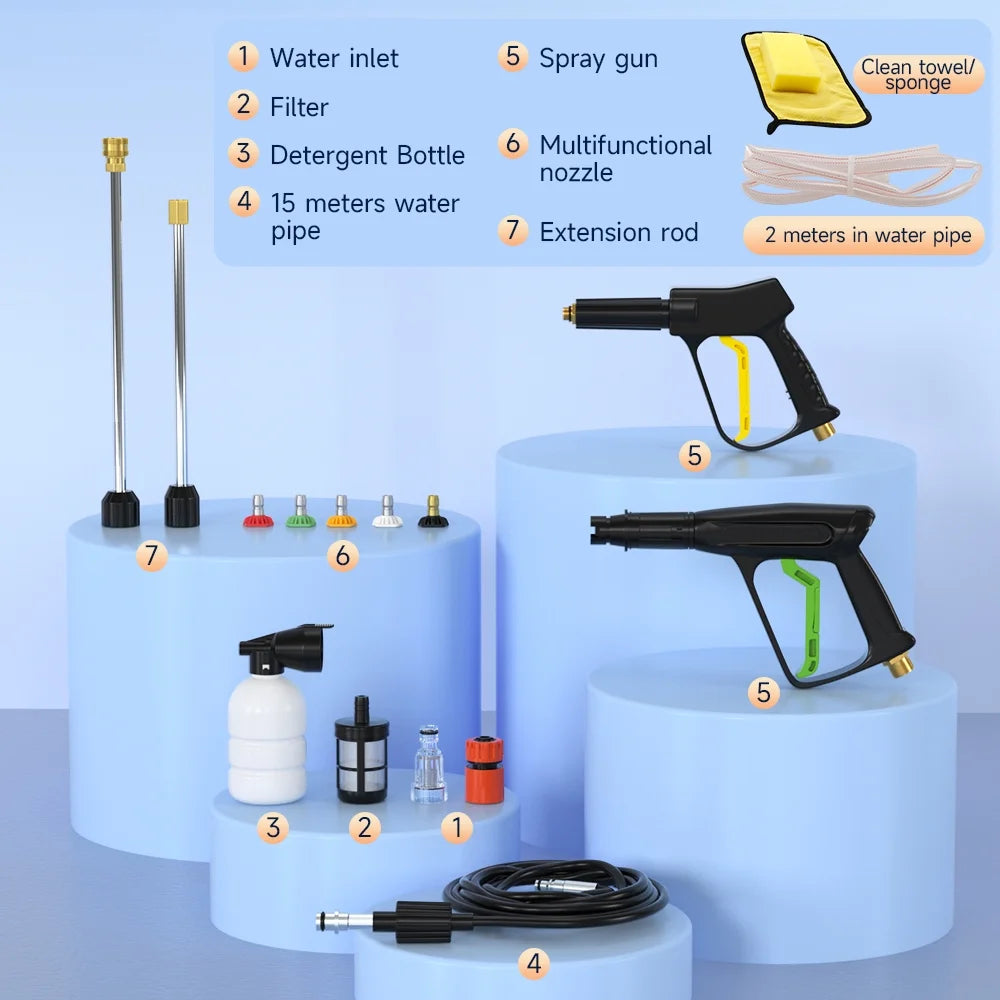 TOPTENG Electric Pressure Washer 3200PSI Max 1.8GPM High Pressure Power Washer Electric Powered 1400W Portable Pressure Cleaner Machine with 6 Nozzles Fence and Deck Cleaning