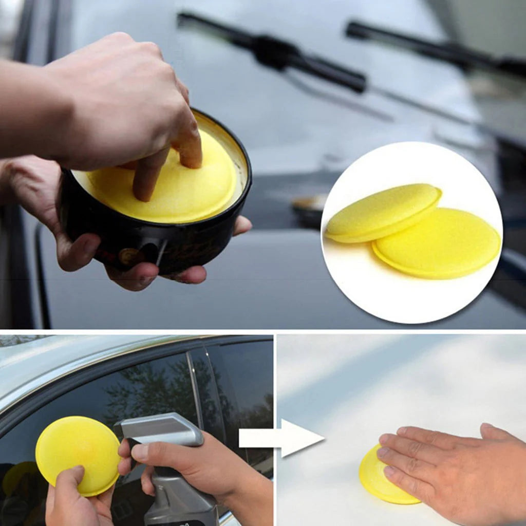 FAFWYP 12 Pcs Yellow Car Wax Foam Applicator - Car Detailing Tool for Waxing Kit Glaze Sealant Liquid Paste | Paint & Auto Part Accessories | Car Wash Kit Household Cleaning Supplies