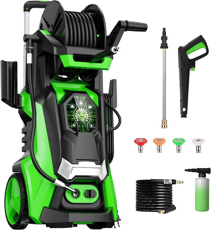 Ktaxon Electric Pressure Washer 3380 PSI Max 2 GPM Portable Power Washer with 4 Quick Connect Nozzles & Foam Cannon, for Cars, Driveways, Patios, Home and Floor Cleaning