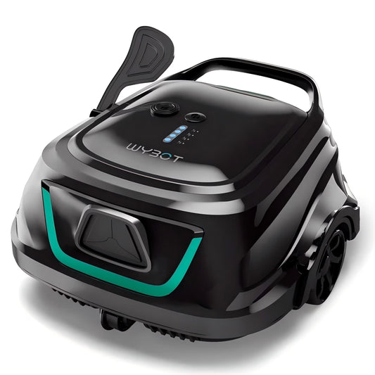 2025 New Upgraded WYBOT A1 Cordless Robotic Pool Vacuum Cleaner - Floor-Only Cleaning for Above Ground Flat-Bottom Pools (Up to 1,076 sq. ft), 120-Min Runtime, Black Green