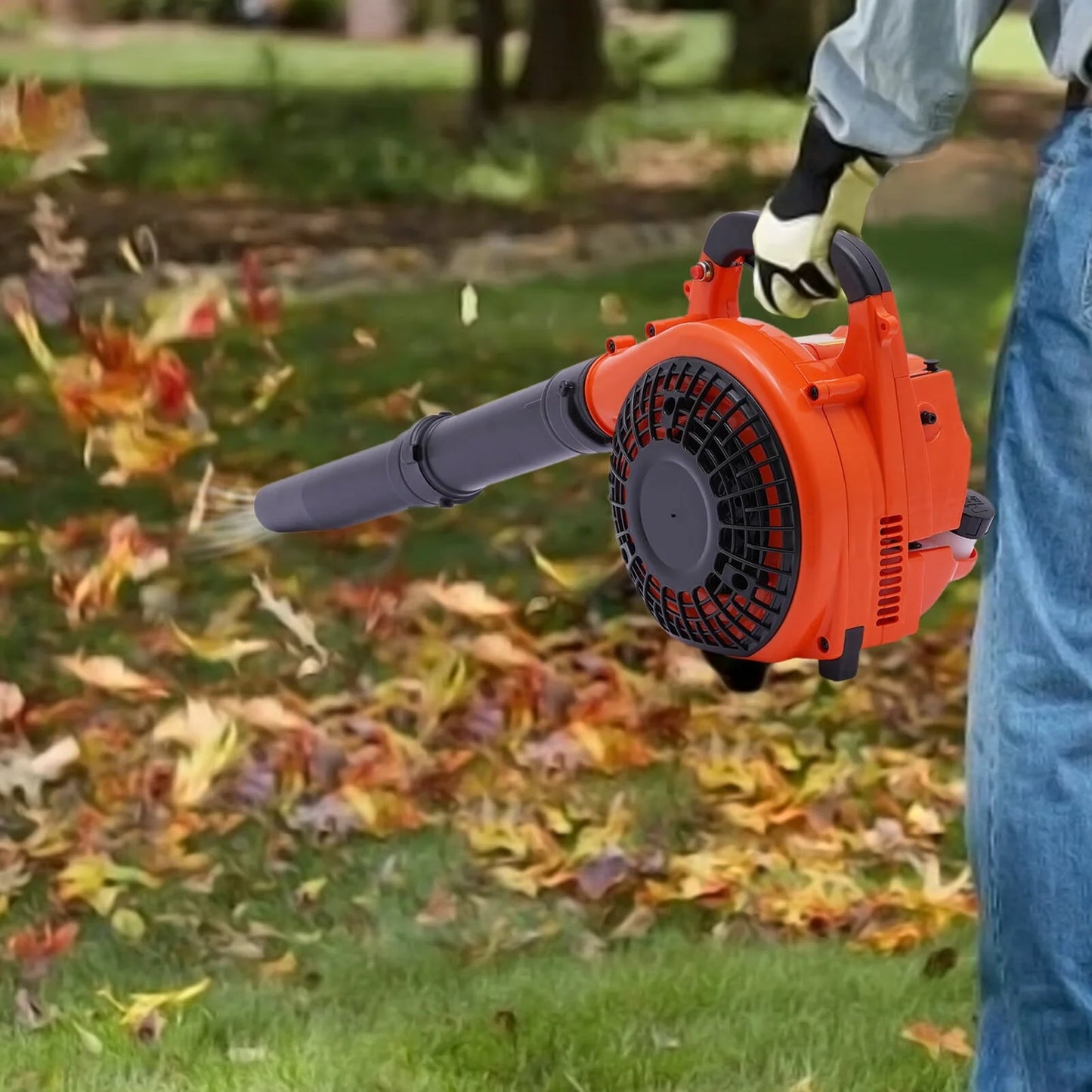 Aiqidi Gas Leaf Blower for Yard, 25.4CC 2-Stroke Gas Powered Leaf Blower Commercial Handheld Grass Lawn Garden Dust Blowing Cleaning Tool 7500Rpm