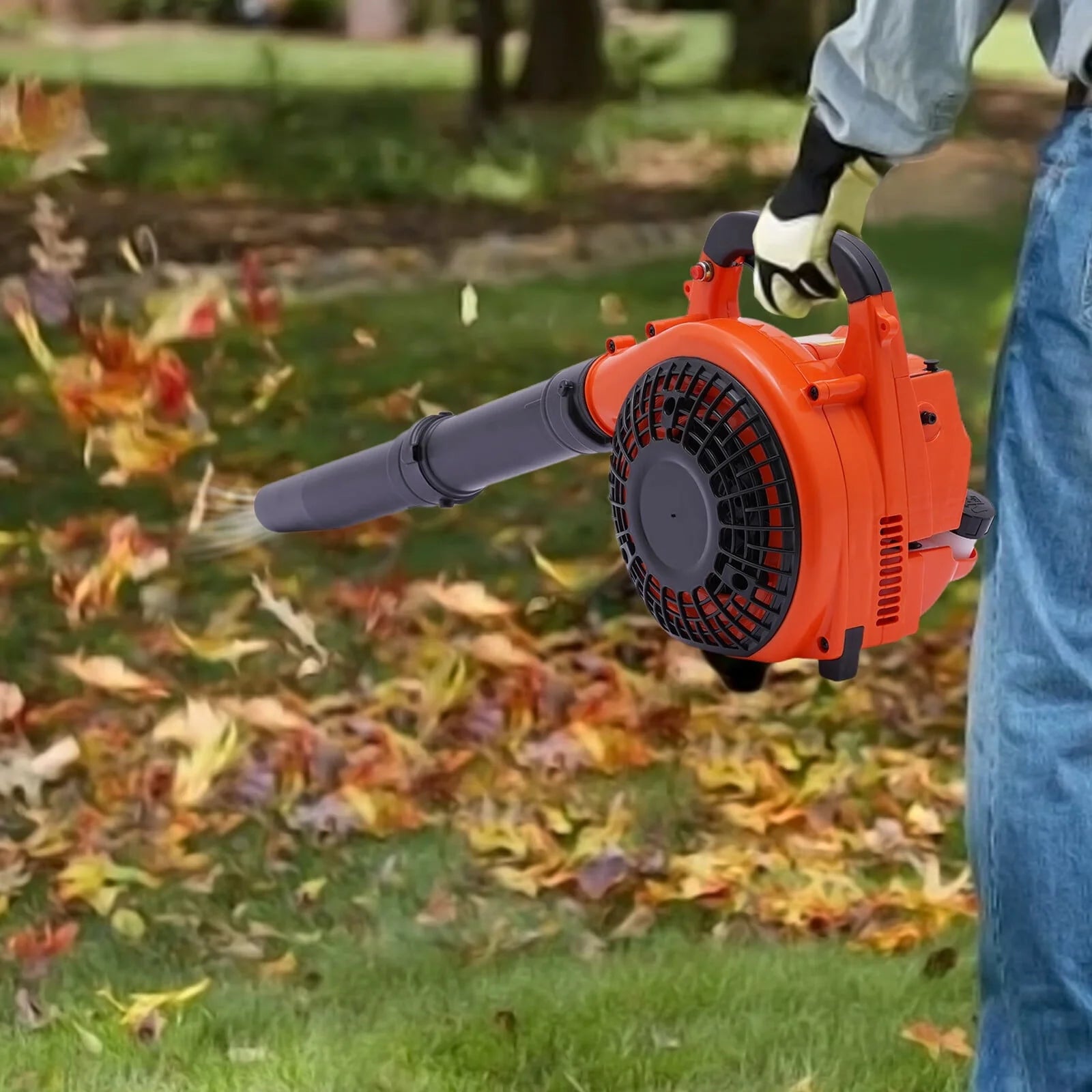 Aiqidi Gas Leaf Blower for Yard, 25.4CC 2-Stroke Gas Powered Leaf Blower Commercial Handheld Grass Lawn Garden Dust Blowing Cleaning Tool 7500Rpm