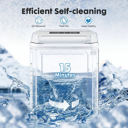ZUNMOS Countertop Ice Maker,9 Cubes in 6 Minutes, Self-Cleaning, with Ice Basket & Scoop, Black