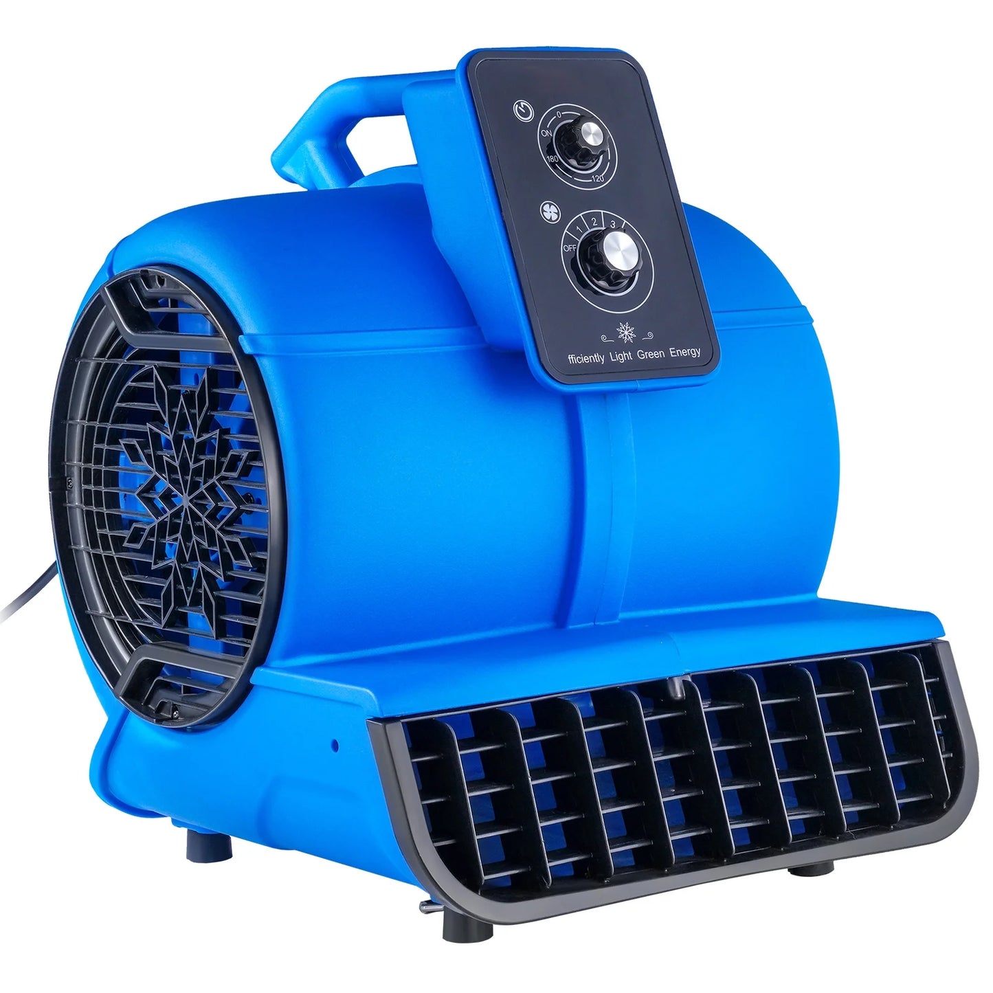 KFFKFF Ground Fan, 1/2 HP, 2600 CFM Air Circulator for Evaporation and Temperature Reduction, Compact Rug Drying Device with Quad Directional Airflow and Timer Feature, Suitable for Cleaning Services