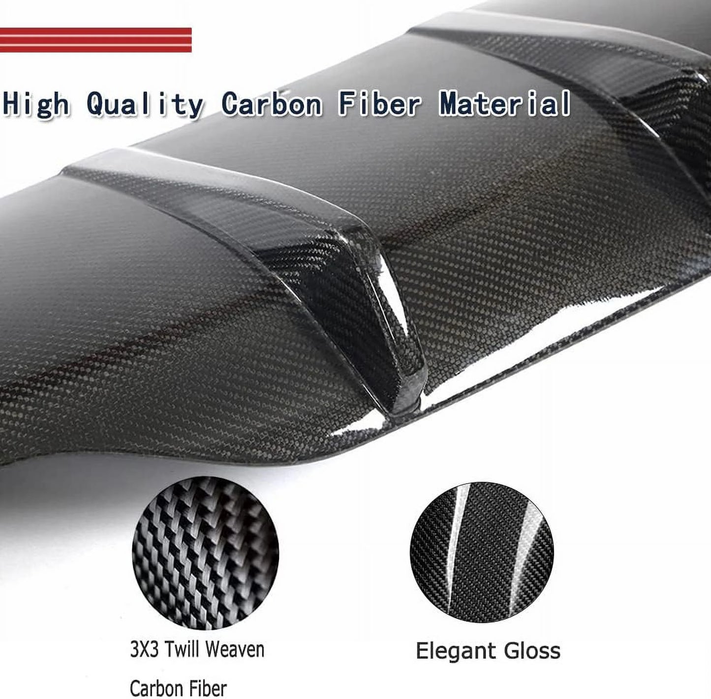 Model S Carbon Fiber Rear Diffuser fits for Tesla Model S Sedan 4 Door 2021-2023 Rear Bumper Cover Lower Lip Spoiler Valance Protector