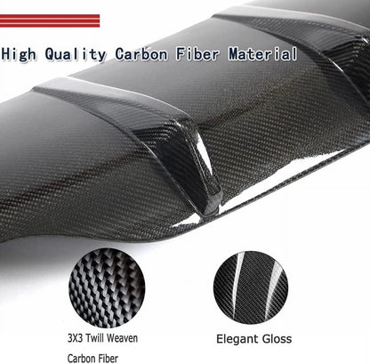 Model S Carbon Fiber Rear Diffuser fits for Tesla Model S Sedan 4 Door 2021-2023 Rear Bumper Cover Lower Lip Spoiler Valance Protector