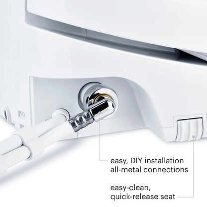 Brondell Bidet Toilet Seat S1400, Smart Toilet Seat, Dual Stainless-Steel, Self-Cleaning Nozzle With Clean Plus Technology, Endless Warm Water Bidet, Warm Air Dryer-Nightlight, Heated Seat, Elongated