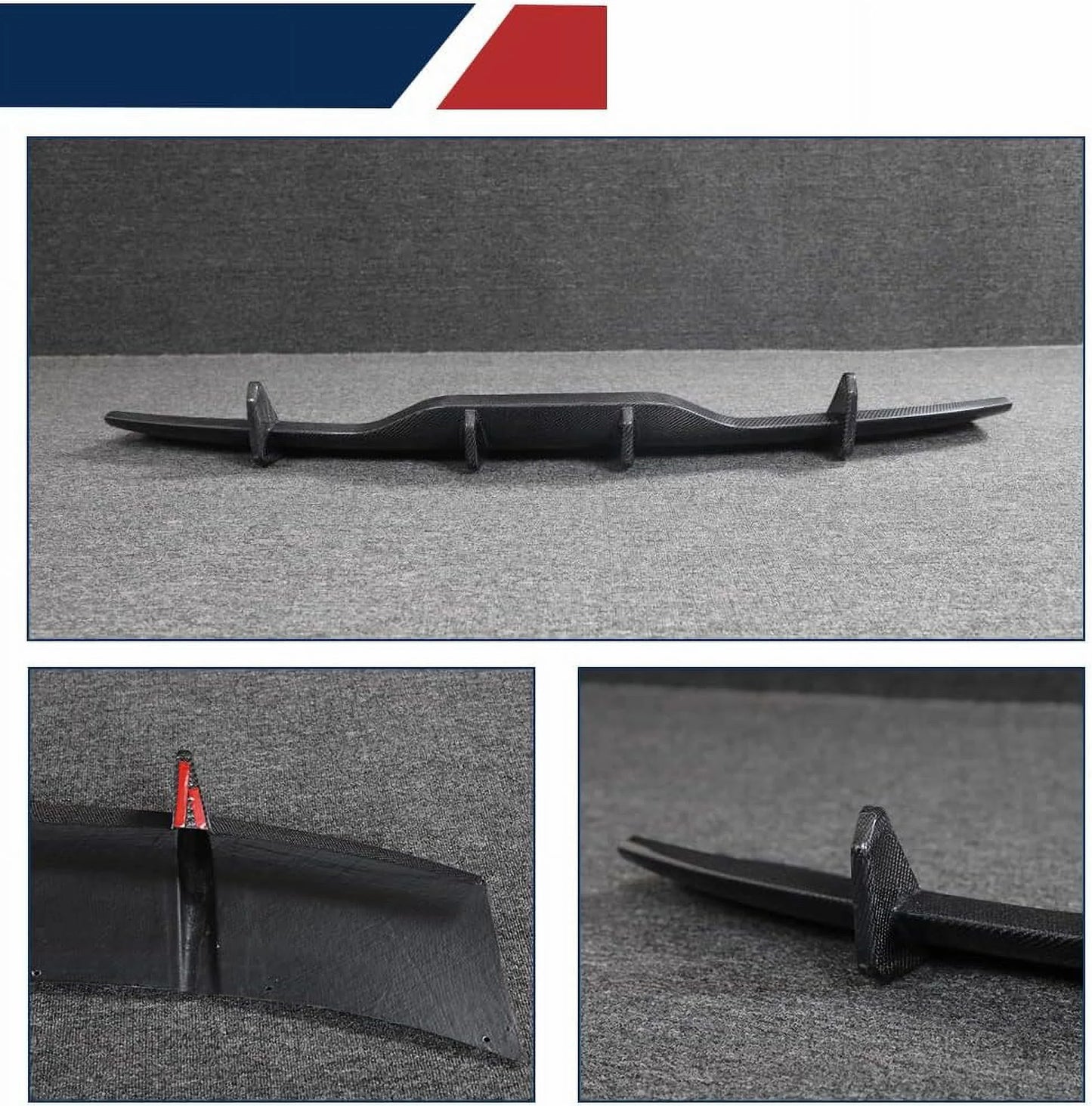 Model S Carbon Fiber Rear Diffuser fits for Tesla Model S Sedan 4 Door 2021-2023 Rear Bumper Cover Lower Lip Spoiler Valance Protector