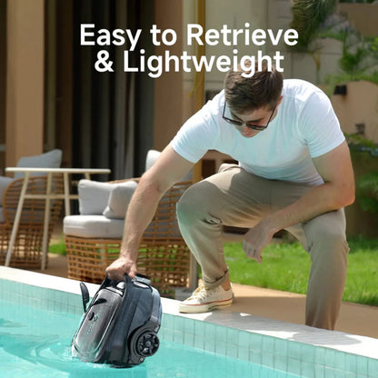 2025 New Upgraded WYBOT A1 Cordless Robotic Pool Vacuum Cleaner - Floor-Only Cleaning for Above Ground Flat-Bottom Pools (Up to 1,076 sq. ft), 120-Min Runtime, Black Green