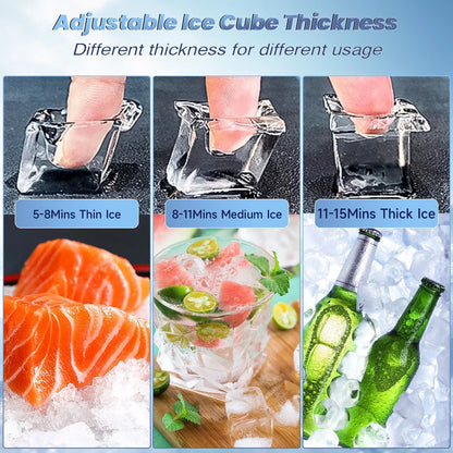 QAUSOU Commercial Ice Maker Machine Large Capacity 360 LBS 600 LBS/24H with Self Cleaning Function