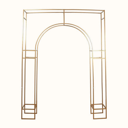 BalsaCircle 7 feet Gold Metal Wedding Arch in Arc de Triomphe Style Party Events Home Decorations Supplies
