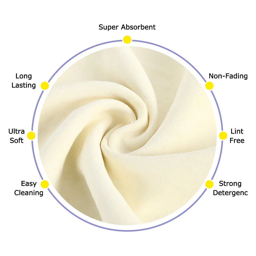 Pcapzz Car Natural Chamois Cleaning Cloth, Genuine Deerskin Leather Auto Car Wash Drying Towel,Super Absorbent
