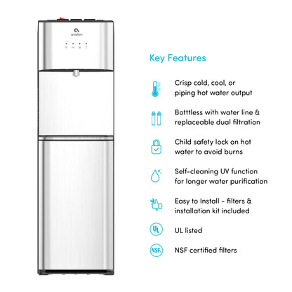 Avalon Self Cleaning Bottleless Water Cooler Dispenser 3 Temperatures