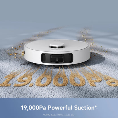 Mova E40 Ultra Robot Vacuum and Mop with Cleaning Solution, 19,000Pa Suction, Extenable & Liftable Mop, All-in-One Station, Auto-Empty, Auto Washing & Hot Air Drying, 360��Obstacle Avoidance