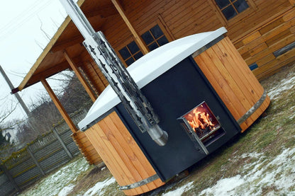 Hud-1 EZ Buildings Sierra 6 Person Round 78 in. Wood Fired Hot Tub