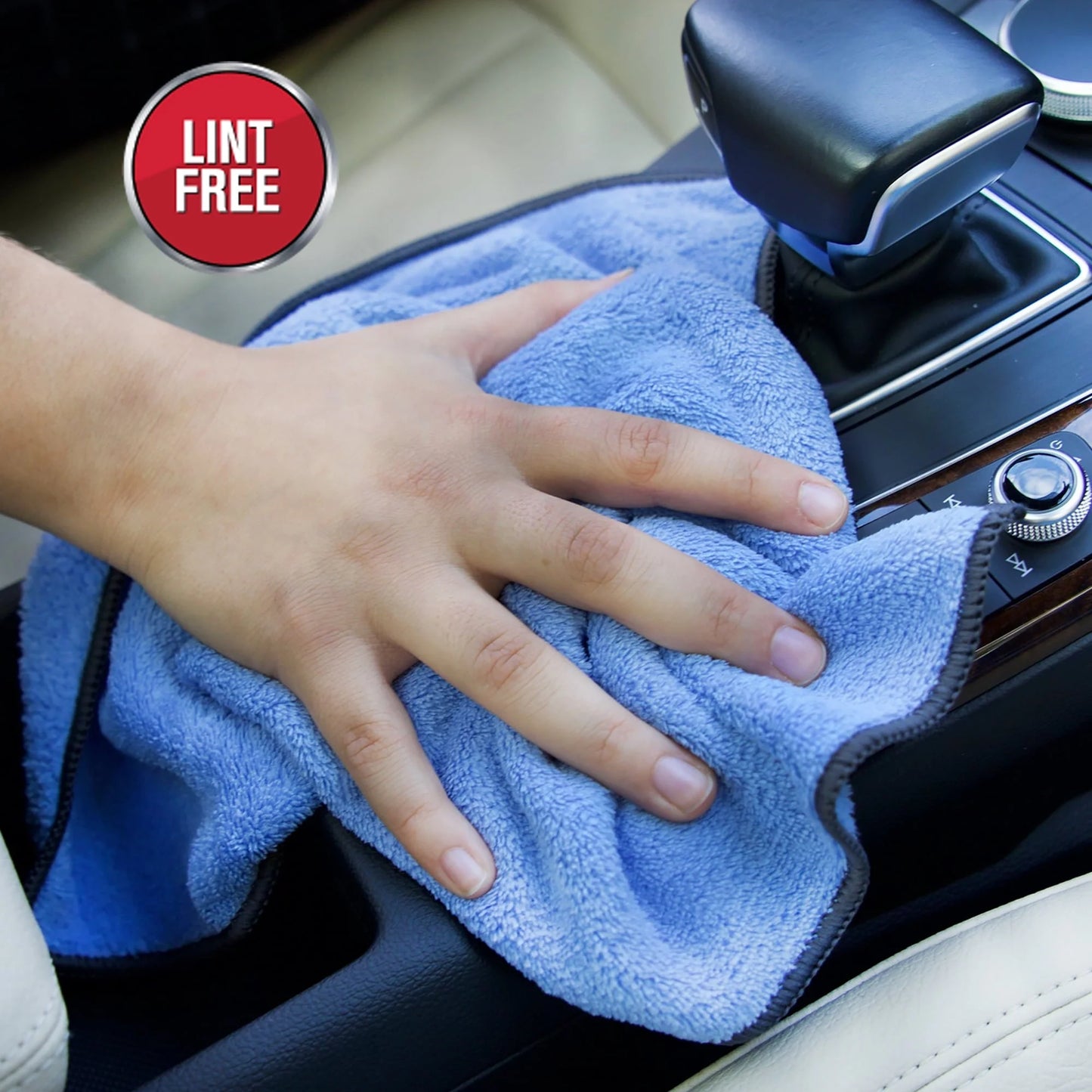 Auto Drive Coral Fleece Multi-Purpose Microfiber Towel, Cleaning, Detailing, 24 Pack, Blue & Yellow