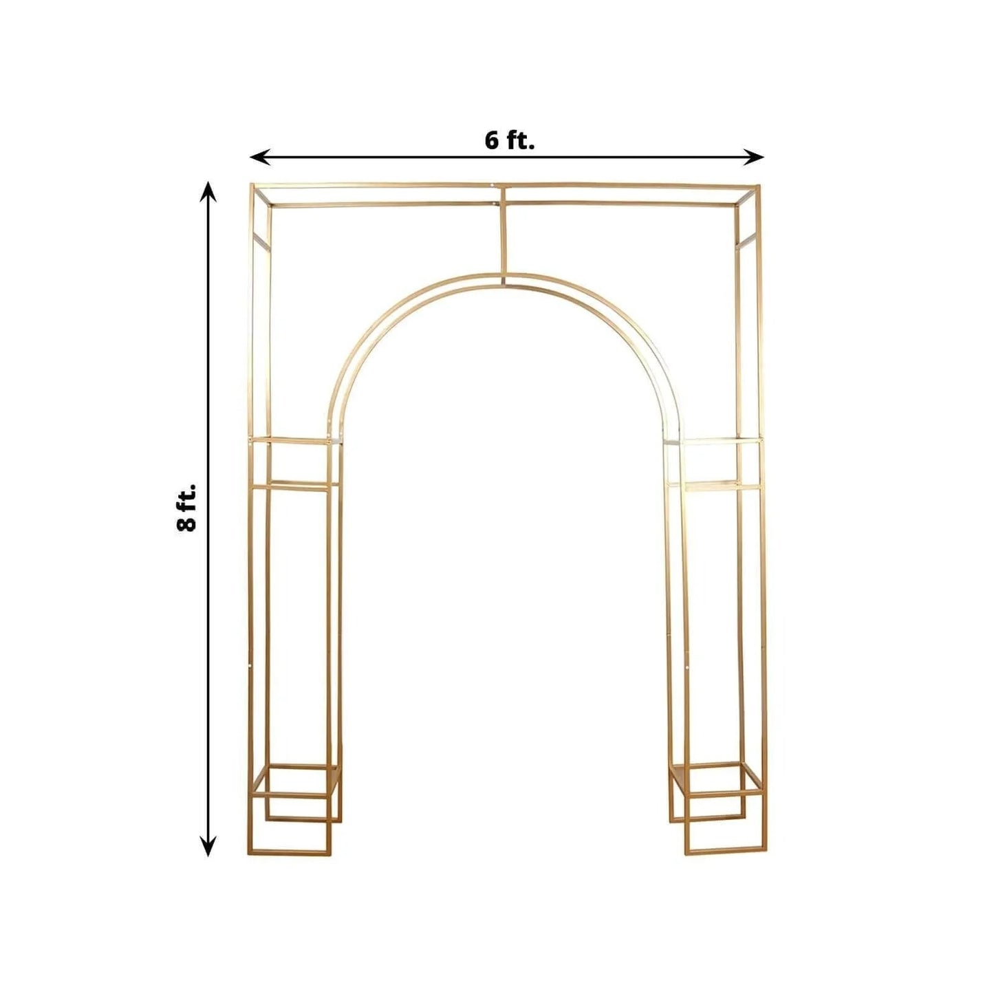BalsaCircle 7 feet Gold Metal Wedding Arch in Arc de Triomphe Style Party Events Home Decorations Supplies