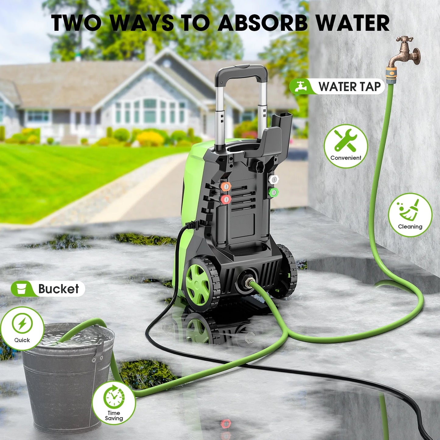 Fenbeli 5000PSI at 2.8 GPM Electric High Pressure Washer Machine 110V for Cleaning Decks