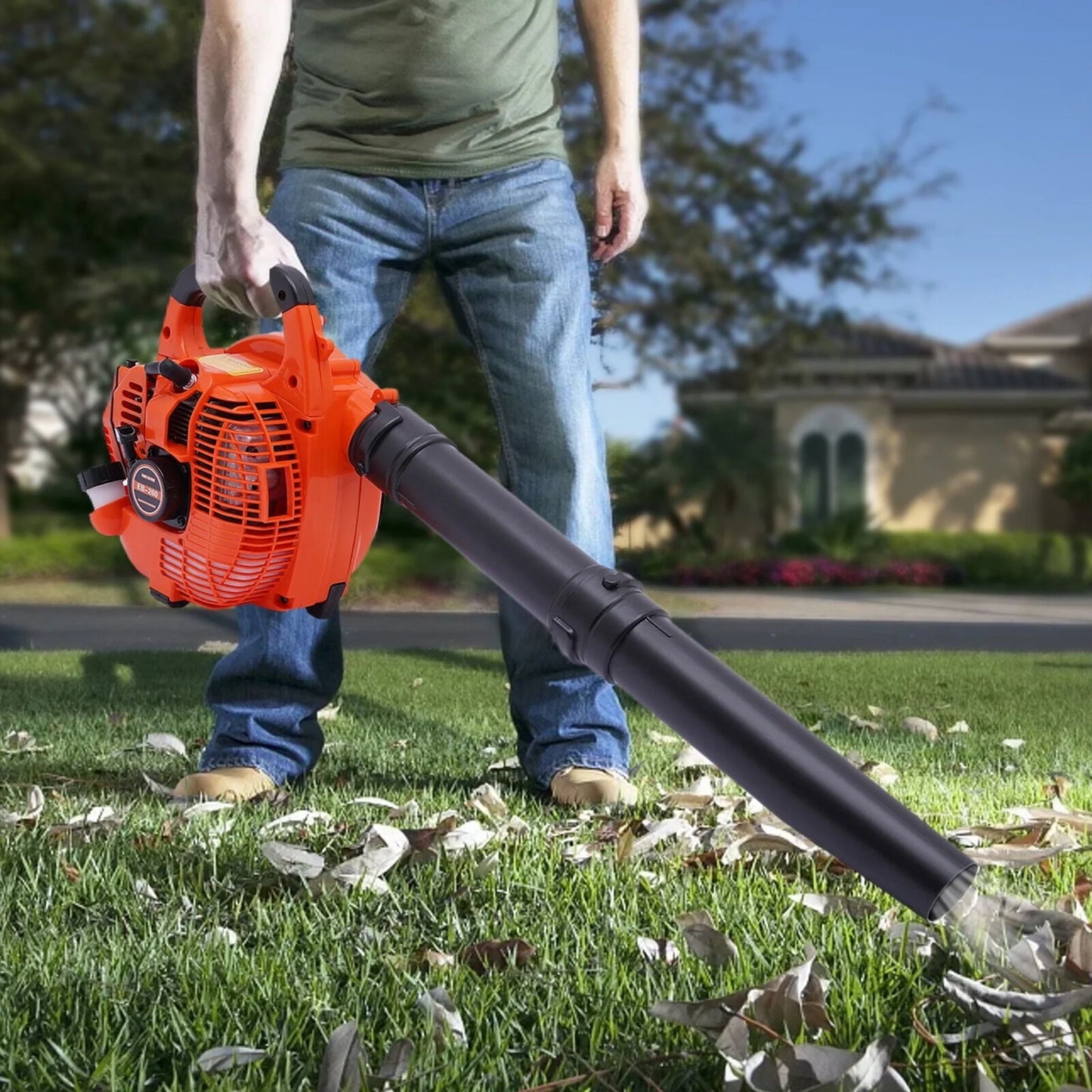 Aiqidi Gas Leaf Blower for Yard, 25.4CC 2-Stroke Gas Powered Leaf Blower Commercial Handheld Grass Lawn Garden Dust Blowing Cleaning Tool 7500Rpm