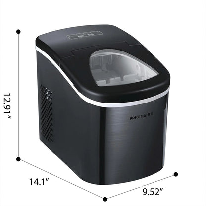 Frigidaire Portable Self Cleaning Ice Maker, Black Stainless Steel, (EFIC117-Ssblack_Sc)