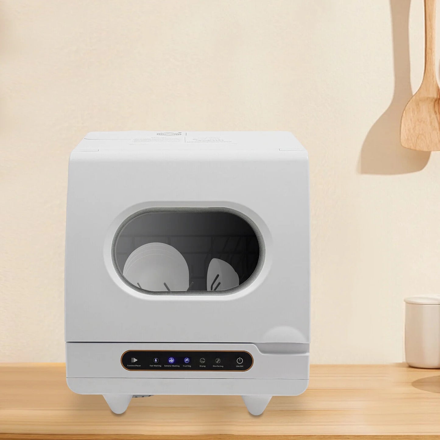1200W mini Portable Countertop Dishwasher 360�� Rotating Deep Cleaning Dishwasher