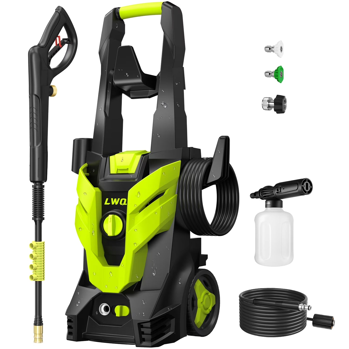 Electric Pressure Washer, 4200 PSI 2.5 GPM Power Washer with 2 Quick Connect Nozzles, High Pressure Cleaning Machine with Foam Cannon for Cars/Fences/Driveways/Patios/Home Cleaning