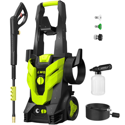Electric Pressure Washer, 4200 PSI 2.5 GPM Power Washer with 2 Quick Connect Nozzles, High Pressure Cleaning Machine with Foam Cannon for Cars/Fences/Driveways/Patios/Home Cleaning