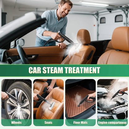 Loheer Steam Cleaner, 1500W Multipurpose Steamer for Cleaning with 15 Accessories, 2L Tank, Child Lock, Chemical-Free Cleaning, Steam Mop for Home, Car, and Furniture