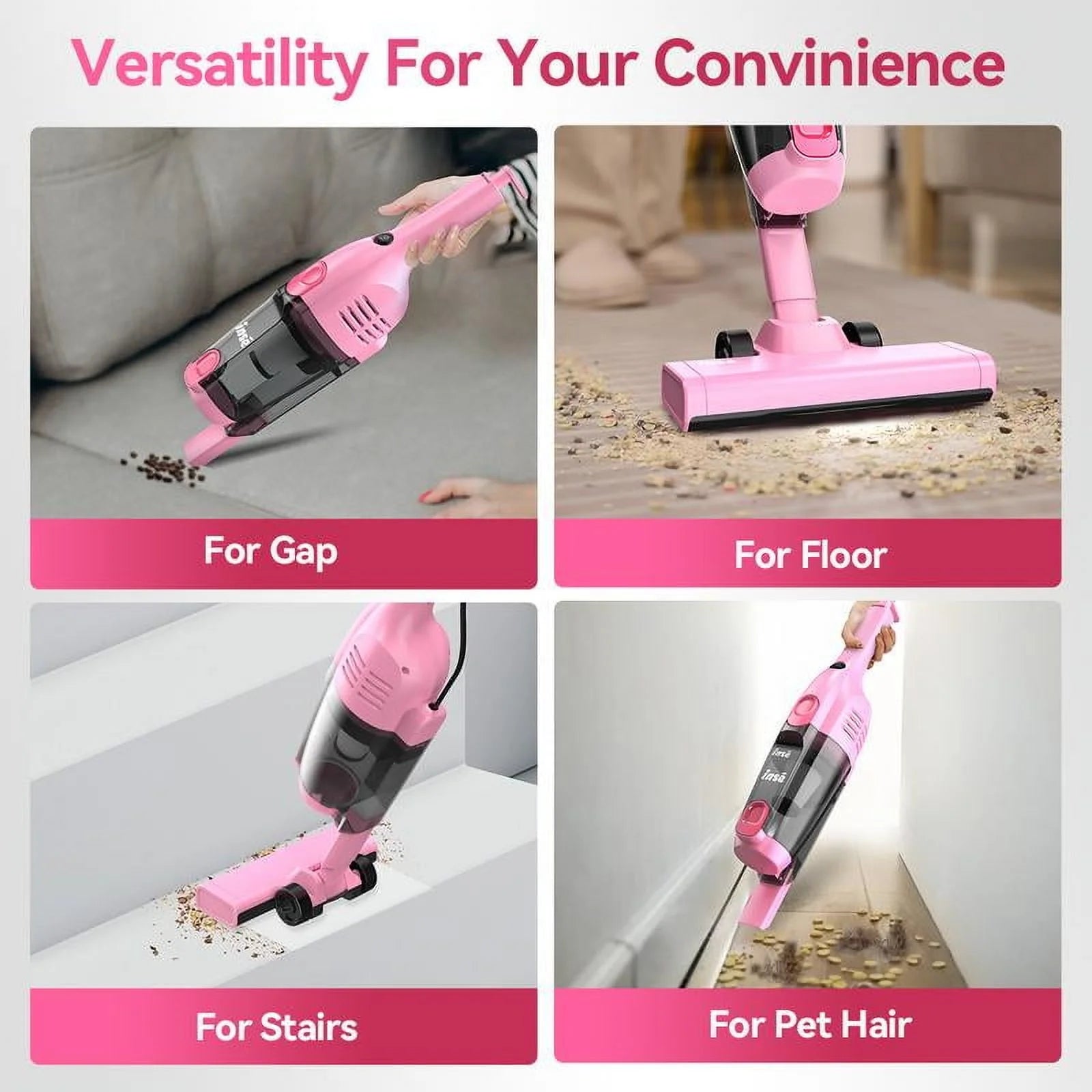 "INSE R6X Corded Stick Vacuum - 15KPa/600W, Ultra-Lightweight - Bagless Upright + Handheld for Hard Floors/Carpet/Pet Hair/Car Cleaning"