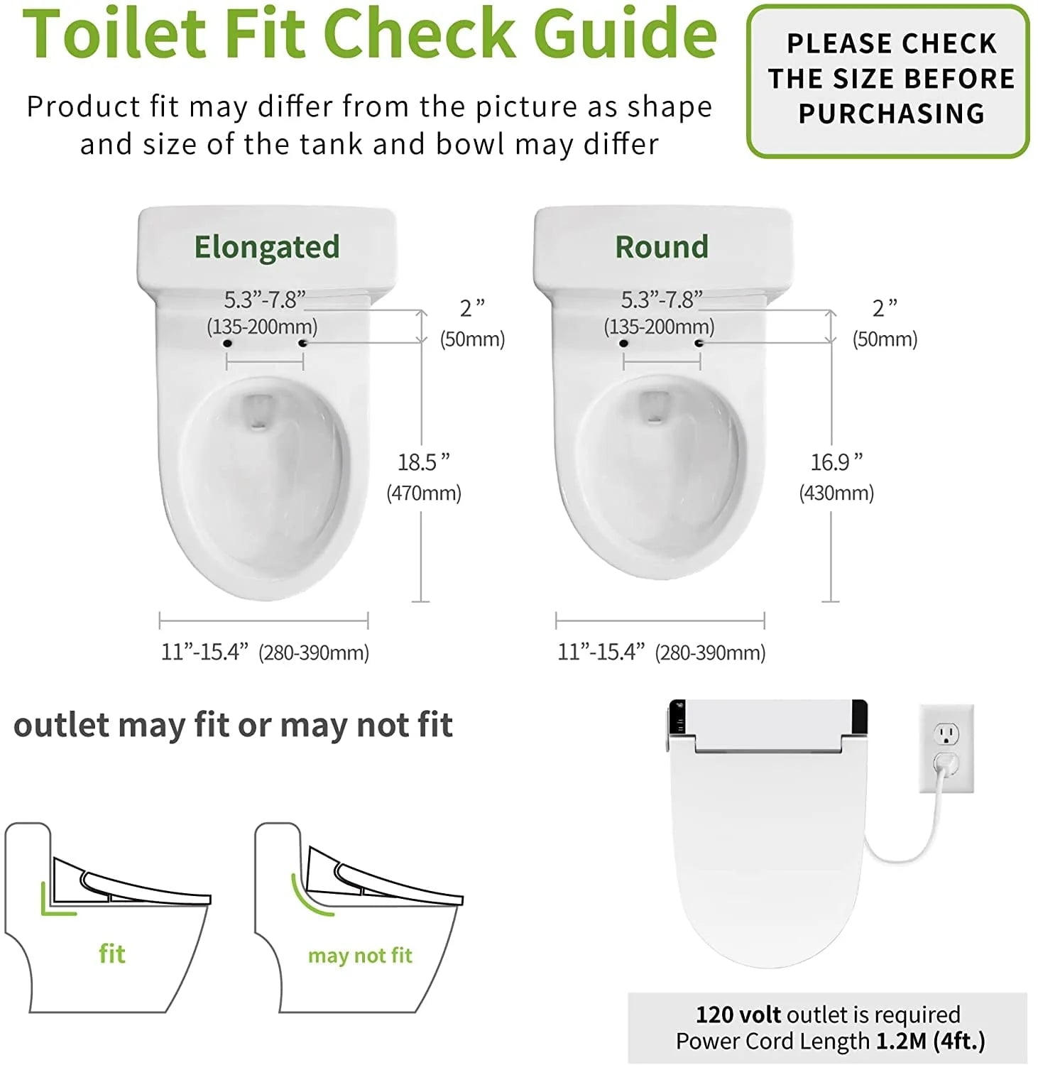 VOVO STYLEMENT VB-6000SE Electronic Bidet, Elongated, UV LED Sterilization, Heated Seat, Warm Dry and Water, Self Cleaning Full Stainless Nozzle, Made in Korea - White