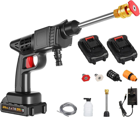 Andoe Cordless Pressure Washer, Portable High Power Pressure Washer with 2 Batteries for Car Cleaning