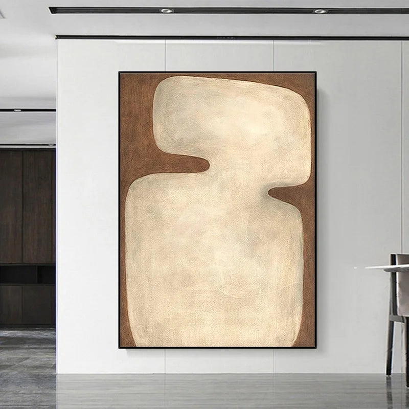 Brown Abstract Painting Wabi Sabi Wall Art Minimalist Painting Neutral Abstract Art Lare Earth Tone Modern Painting Home Decor