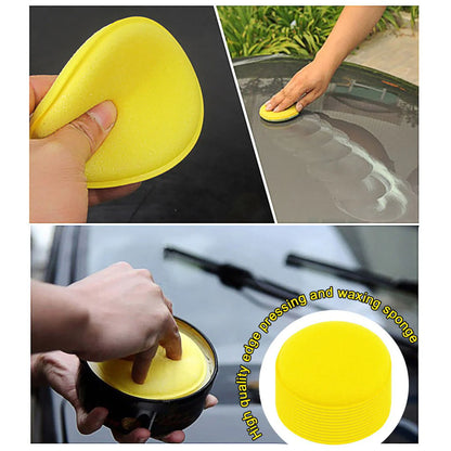 FAFWYP 12 Pcs Yellow Car Wax Foam Applicator - Car Detailing Tool for Waxing Kit Glaze Sealant Liquid Paste | Paint & Auto Part Accessories | Car Wash Kit Household Cleaning Supplies