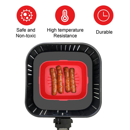 Baking Mat,Foldable Air Fryer Air Fryer Silicone Pot No More Cleaning Basket After Using The Air Fryer -7.7Inch