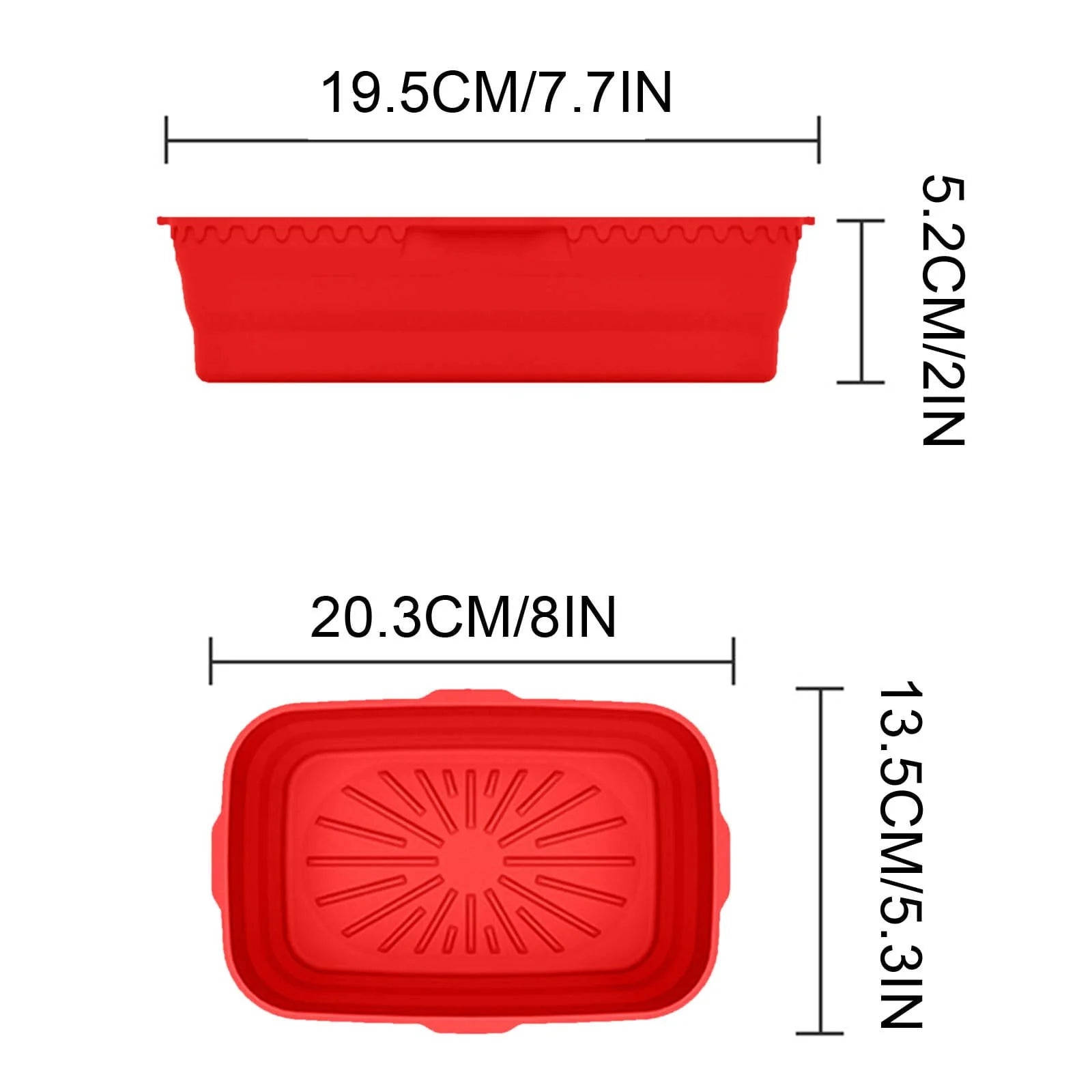 Baking Mat,Foldable Air Fryer Air Fryer Silicone Pot No More Cleaning Basket After Using The Air Fryer -7.7Inch