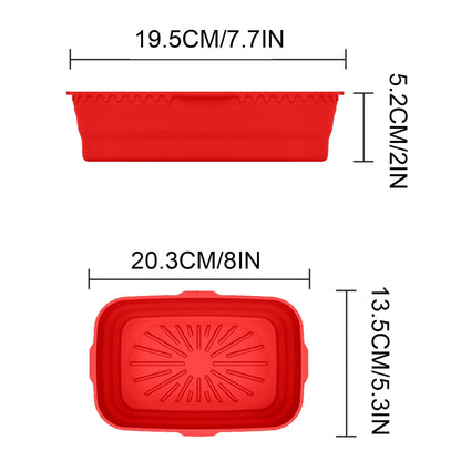 Baking Mat,Foldable Air Fryer Air Fryer Silicone Pot No More Cleaning Basket After Using The Air Fryer -7.7Inch
