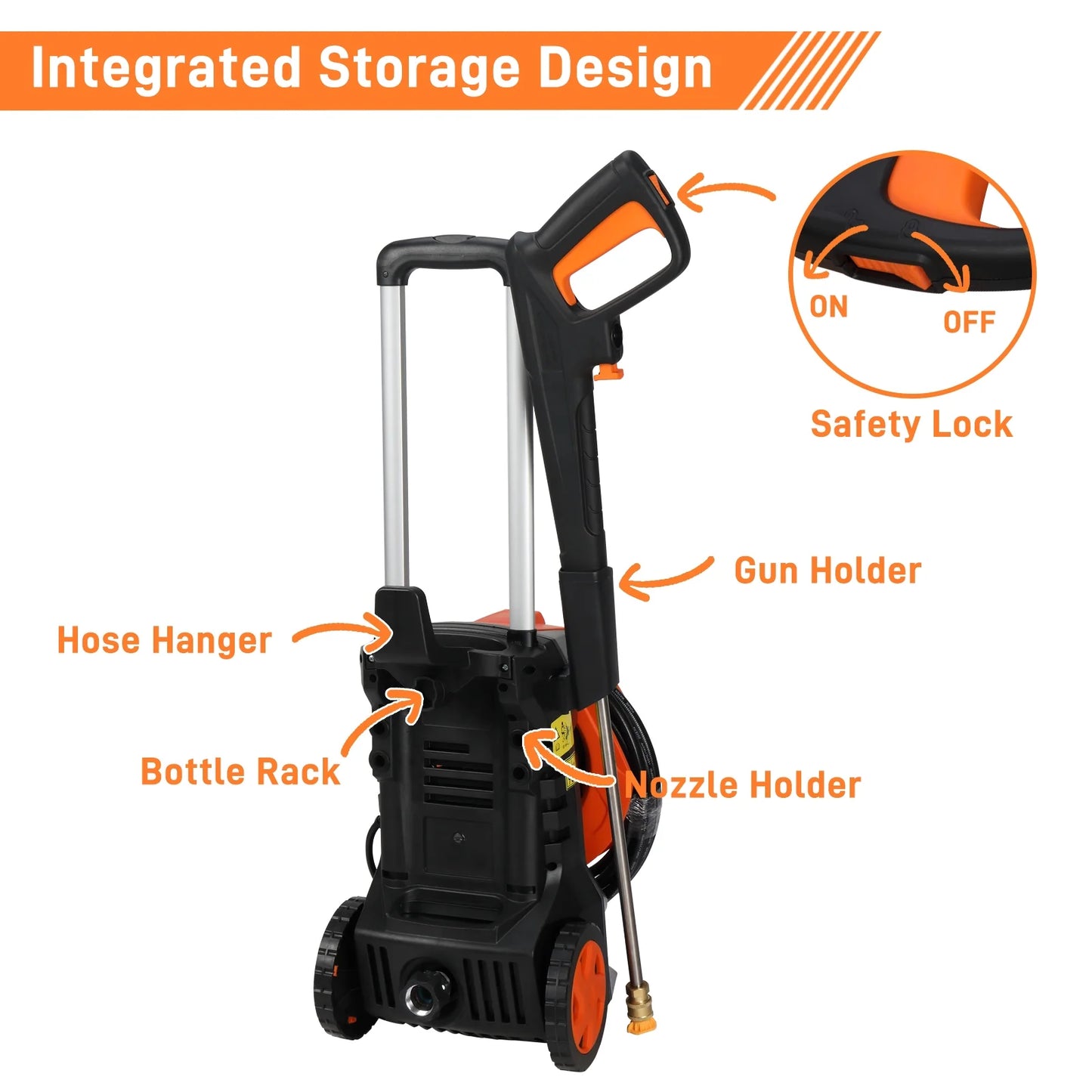 Ktaxon Electric Pressure Washer 3380 PSI Max 2 GPM Portable Power Washer with 4 Quick Connect Nozzles & Foam Cannon, for Cars, Driveways, Patios, Home and Floor Cleaning