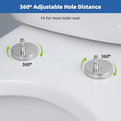 Elongated Toilet Seat with Softclose Cover, One-Click to Quick Release, Easy Installation & Cleaning, Compatible with TOTO/Gerber/Kohler, Non-Slip Toilet Bumpers, White