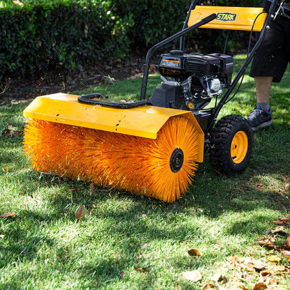 Stark 31" Walk Behind Gas Power Sweeper Dirt Debris Cleaning Path 196cc 7HP Gas Engine - for Leaves, Dirt, and Gravel