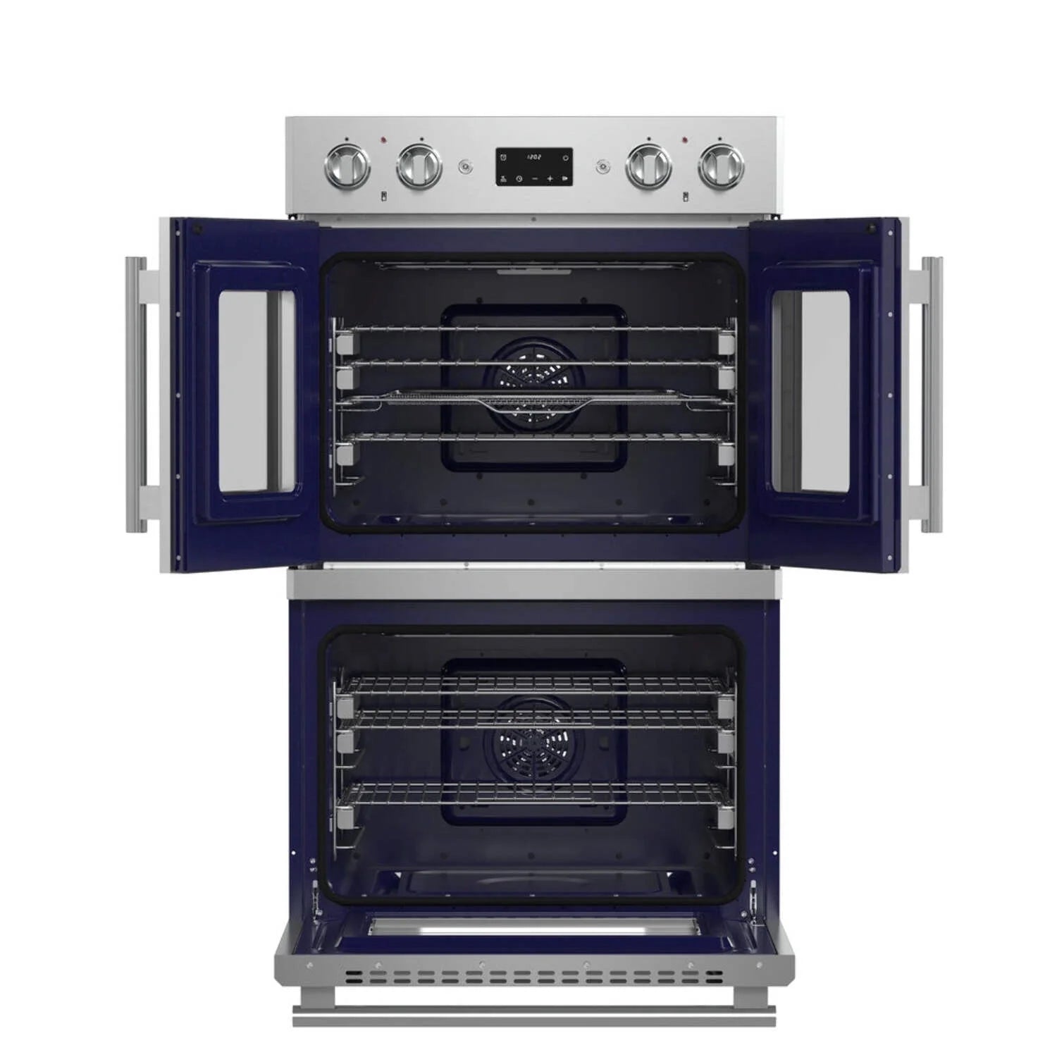 Forno Gallico 30-Inch Electric French Door Double Oven, Stainless Steel, Convection Cooking, Touch Control Panel, Self-Cleaning Function