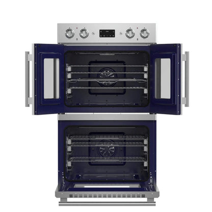Forno Gallico 30-Inch Electric French Door Double Oven, Stainless Steel, Convection Cooking, Touch Control Panel, Self-Cleaning Function