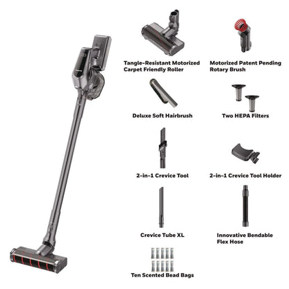 Honeywell Aeromax Pro VC16 Cordless Vacuum, 8.5" Cleaning Path, Dark Silver